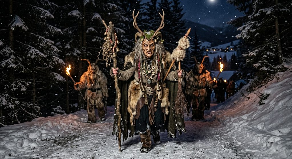 Perchta: The Alpine Christmas Witch Who Inspects Your Spinning, Rewards the Diligent, and Disembowels Everyone Else